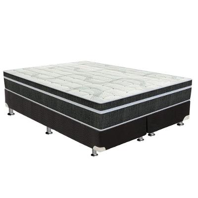 Cama Box Queen: Colchão Molas Bonnel Orthoflex Venezia + Base CRC Suede Black(158x198)