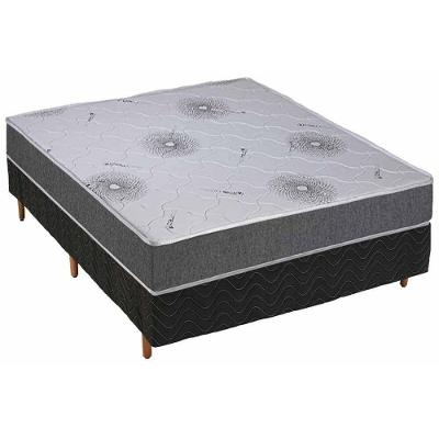 Cama Box Casal: Colchão Espuma Polar D33 Pérola Premium + Base CRC Rústico Black(138x188)