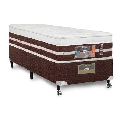 Cama Box + Colchão Castor Solteiro Silver Star Air One Face Hibrido 96x203x59cm