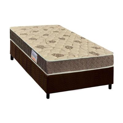Cama Box Solteiro: Colchão Espuma Orthoflex D33/Ep Anatômico Matera + Base Crc Suede Brown(88X188)