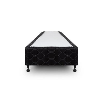 Cama Box Simples Castor Solteiro Poli Preto 120x203x27cm
