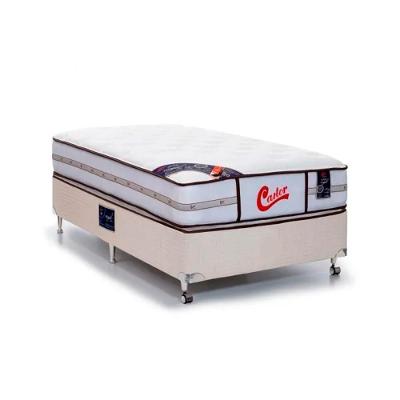 Cama Box + Colchão Castor Solteiro Vitagel Classic Double Face Pocket 100x200x63cm