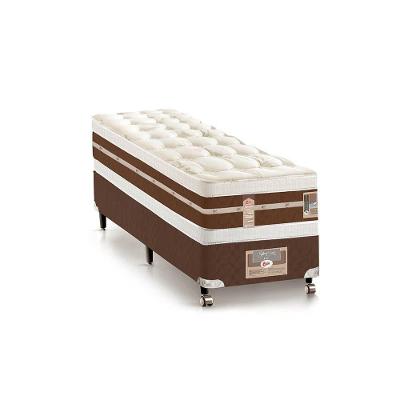 Cama Box + Colchão Castor Solteiro Silver Star Air Double Face Híbrido 88x188x61cm
