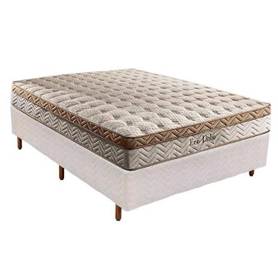 Cama Box Casal: Colchão Molas Ensacadas Paropas MasterPocket Eco Linho + Base CRC Courano White(138x188)