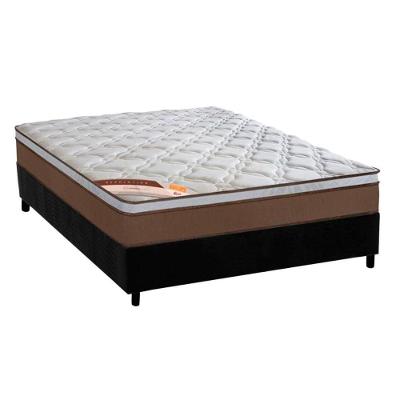 Cama Box Casal: Colchão Molas Ensacadas Castor Pocket Revolution + Base CRC Suede Black(138x188)