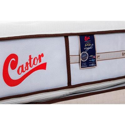 Cama Box + Colchão Castor Casal Vitagel Classic Double Face Pocket 138x188x63cm