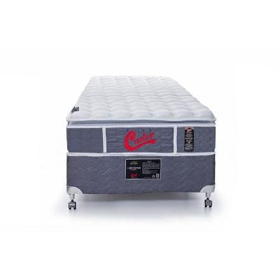 Cama Box + Colchão Castor Solteiro Super Luxo Light Stress One Face Pocket 100x200x54cm