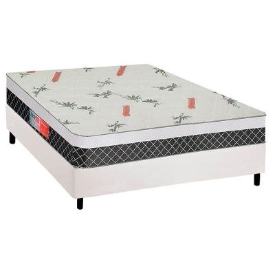 Cama Box Casal: Colchão Espuma Plumatex D28/EP Anatômico Falcon Ultra Firme + Base CRC Courano White(138x188)