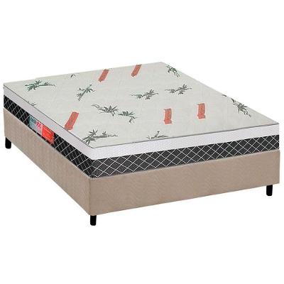 Cama Box Casal: Colchão Ortopédico Plumatex D28/EP Anatômico Falcon Ultra Firme + Base CRC Suede Clean(138x188)