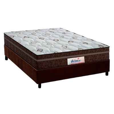 Cama Box Casal: Colchão Molas Ensacadas Probel MasterPocket ProDormir Miami + Base CRC Suede Brown(138x188)