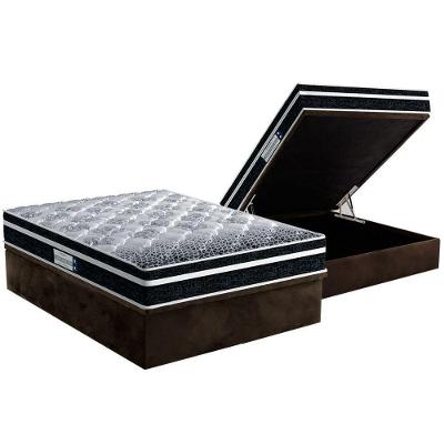 Cama Box Baú Casal: Colchão Ortopédico Probel D33/EP ProDormir Advanced Tech1500 Plus + Base CRC Suede Brown(138x188)