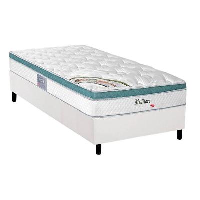 Cama Box Solteiro: Colchão Molas Herval MasterPocket Ensacadas Meditare + Base CRC Courano White(88x188)