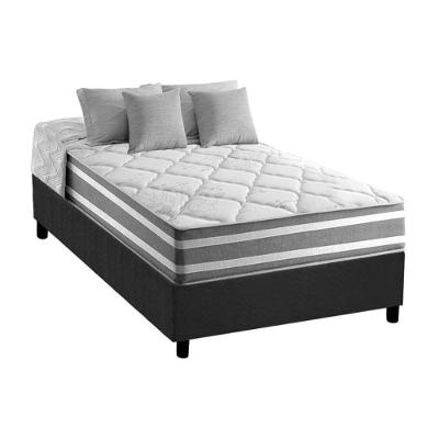 Cama Box Solteiro: Colchão Molas Anjos Superlastic Duo Sono + Base CRC Suede Gray(88x188)