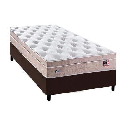 Cama Box Solteiro: Colchão Molas MasterPocket Ensacadas Plumatex   Miami + Base CRC Courano Brown(88x188)