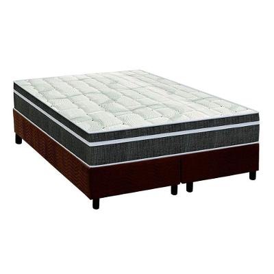Cama Box Queen: Colchão Molas Bonnel Orthoflex Venezia + Base CRC Suede Brown(158x198)
