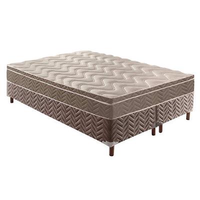 Cama Box Queen: Colchão Anatômico Paropas D33/EP Confort Ultra Firme + Base CRC Rústico Brown(158x198)