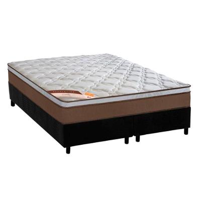 Cama Box King: Colchão Molas Ensacadas Castor Pocket Revolution + Base CRC Suede Black(193x203)