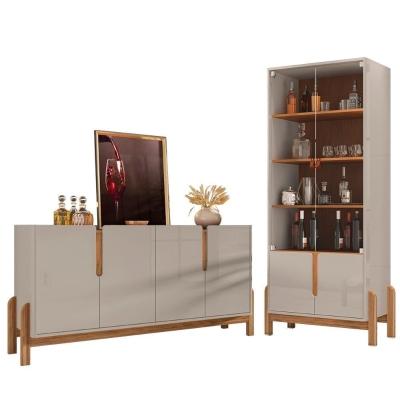 Cristaleira 050519 E Buffet 050518 Para Sala Off White Cedro Dcasa Off White Cedro
