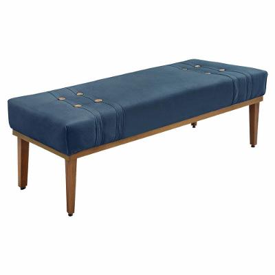 Calçadeira Recamier Queen 1,60m Gênova Azul Marinho