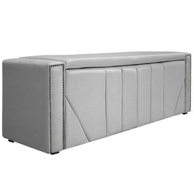 Calçadeira Baú Casal 140 Cm Para Cama Box Suede Branco