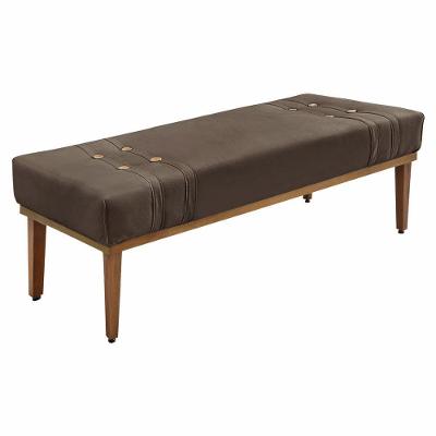 Calçadeira Recamier Queen 1,60m Gênova Veludo Marrom