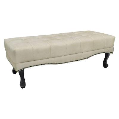 Calçadeira Recamier Queen 1,60m Vicenza Veludo Cor Bege