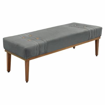 Calçadeira Recamier Queen 1,60m Gênova Veludo Cinza Chumbo