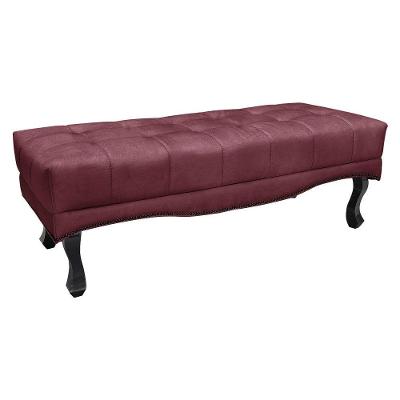 Calçadeira Recamier Queen 1,60m Vicenza Veludo Cor Vinho