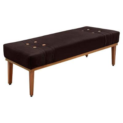 Calçadeira Recamier Queen 1,60m Gênova Suede Marrom Café