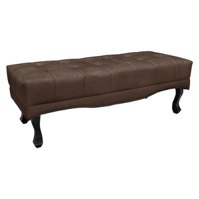 Calçadeira Recamier Queen 1,60m Vicenza Veludo Cor Marrom