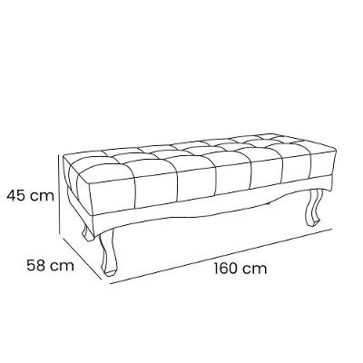 Calçadeira Recamier Queen 1,60m Vicenza Veludo Vinho