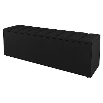 Calçadeira Baú King Size Cora 190Cm Sintético Preto