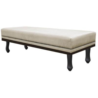 Calçadeira Casal P02 140 Cm Para Cama Box Linho Bege