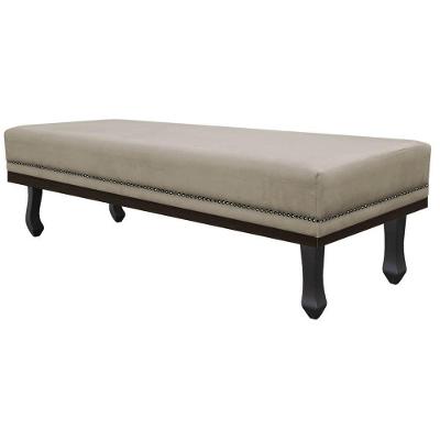 Calçadeira Casal P02 140 Cm Para Cama Box Suede Bege