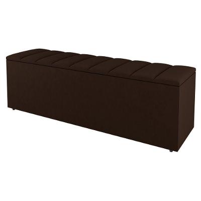 Calçadeira Baú Casal Cora 140Cm Sintético Marrom