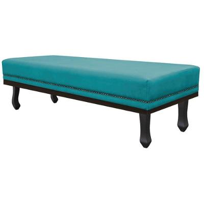 Calçadeira Solteiro 90 Cm Para Cama Box Suede Azul Turquesa