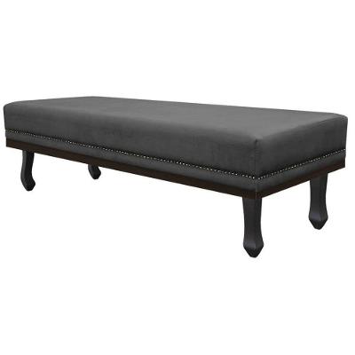 Calçadeira Solteiro 90 Cm Para Cama Box Linho Cinza Escuro