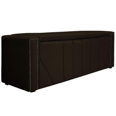Calçadeira Baú Solteiro Minsk P02 90cm Cama Box Corano Marrom