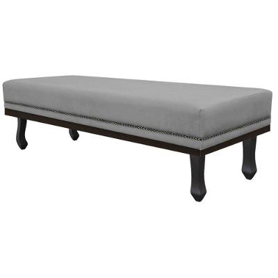 Calçadeira Solteiro 90 Cm Para Cama Box Corano Cinza