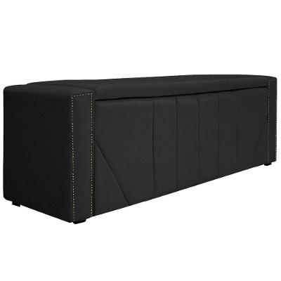 Calçadeira Baú Casal P02 140cm Para Cama Box CoranoPreto
