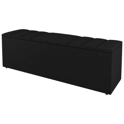 Calçadeira Baú King Size Grace 190Cm Sintético Preto