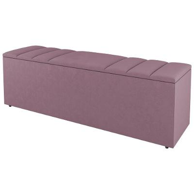 Calçadeira Baú Casal Grace 140Cm Suede Rosé - Desk Design
