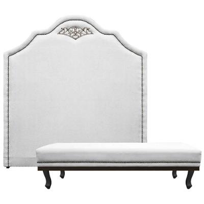Kit Cabeceira E Calçadeira Casal Orlando 140cm Branco