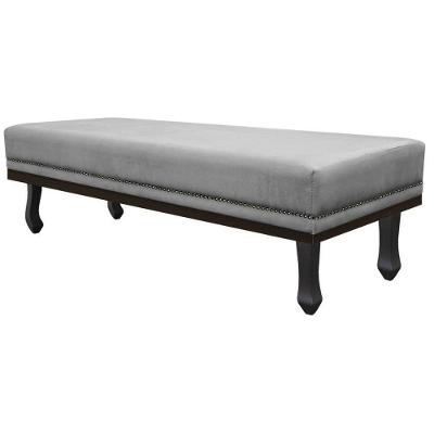 Calçadeira Casal P02 140 Cm Para Cama Box Suede Cinza