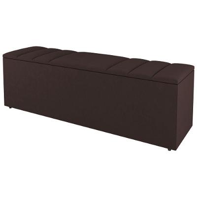 Calçadeira Baú King Size Grace 190Cm Suede Marrom