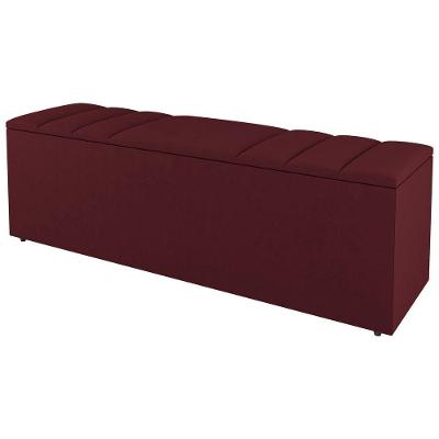 Calçadeira Baú King Size Grace 190Cm Suede Bordô