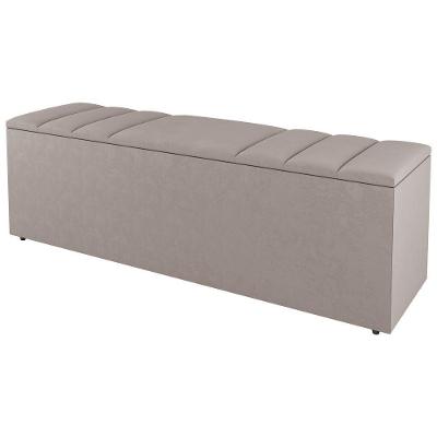Calçadeira Baú Solteiro Grace 90Cm Suede Bege - Desk Design