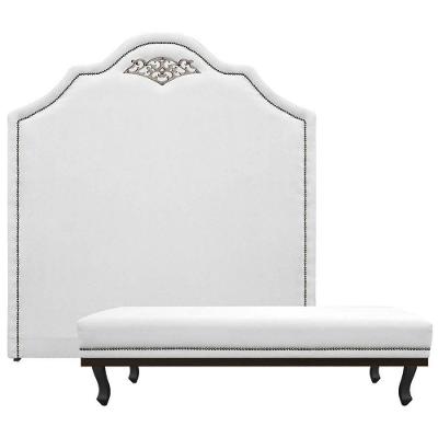 Kit Cabeceira E Calçadeira Queen P02 160cm Branco