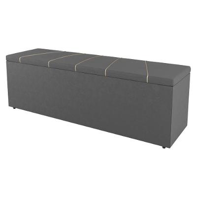 Calçadeira Baú Queen Size Berlyn 160cm Suede Cinza