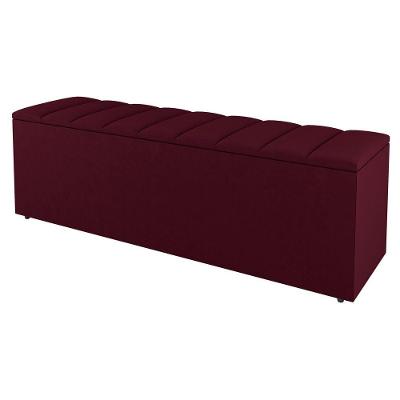 Calçadeira Baú King Size Cora 190Cm Suede Bordô